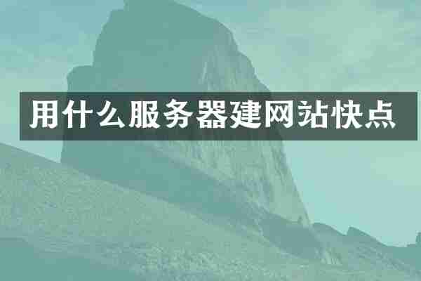 用什么服务器建网站快点