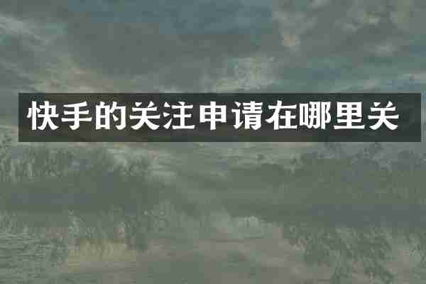 快手的关注申请在哪里关