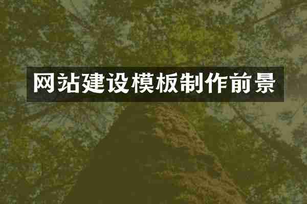 网站建设模板制作前景