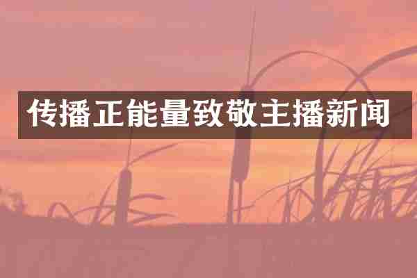 传播正能量致敬主播新闻