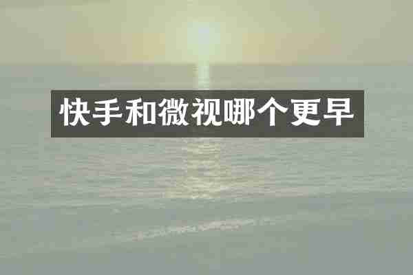 快手和微视哪个更早