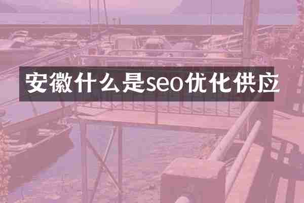 安徽什么是seo优化供应
