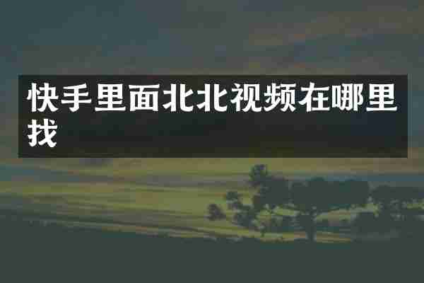 快手里面北北视频在哪里找