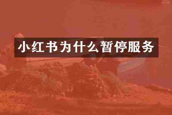小红书为什么暂停服务