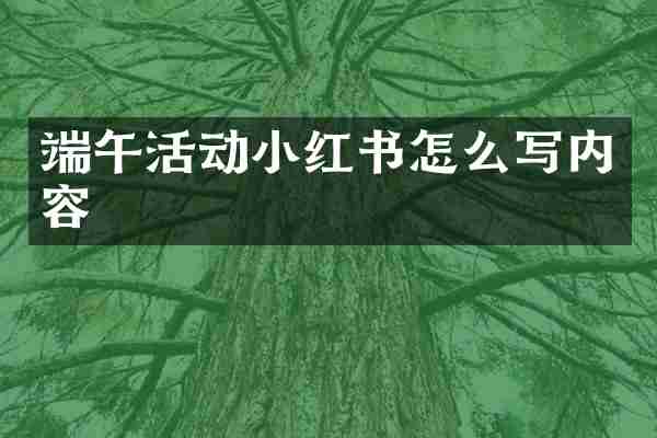 端午活动小红书怎么写内容