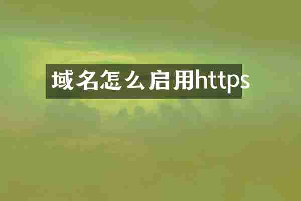 域名怎么启用https
