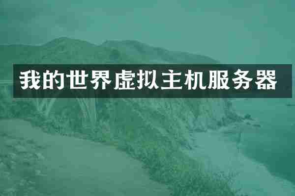 我的世界虚拟主机服务器