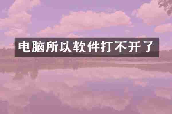 电脑所以软件打不开了