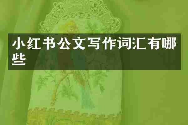 小红书公文写作词汇有哪些