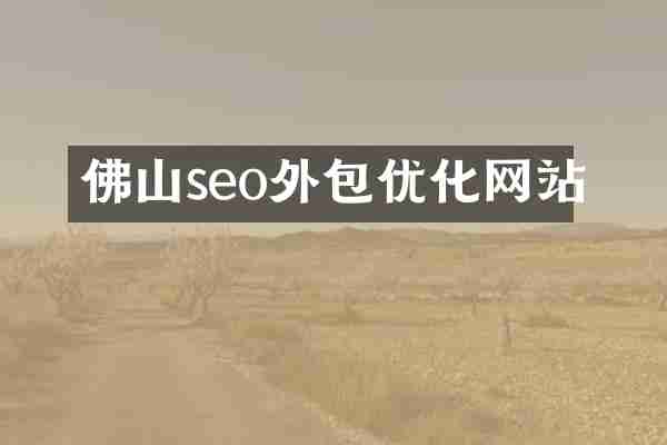 佛山seo外包优化网站