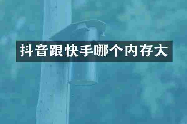 抖音跟快手哪个内存大