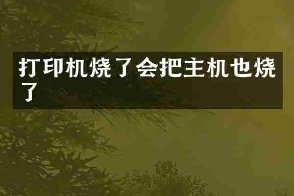 打印机烧了会把主机也烧了