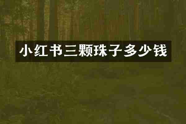 小红书三颗珠子多少钱