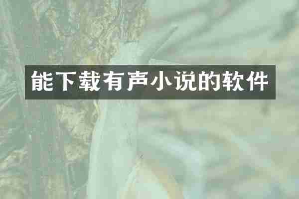 能下载有声小说的软件