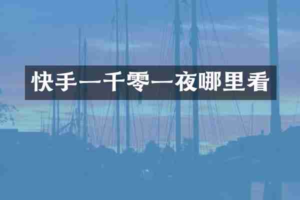 快手一千零一夜哪里看
