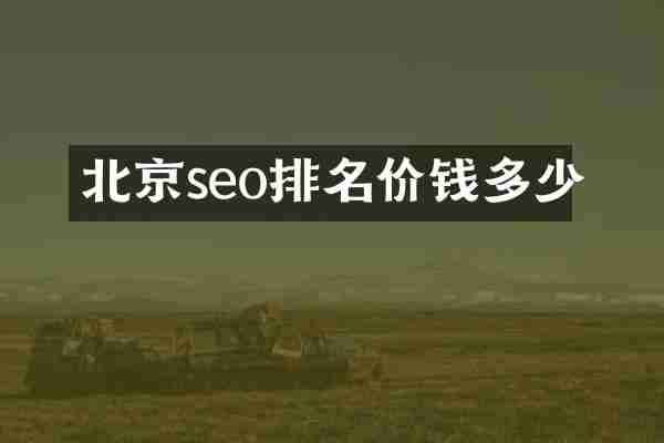 北京seo排名价钱多少