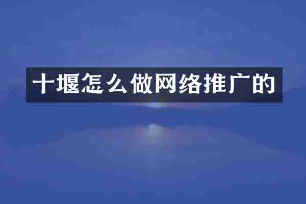 十堰怎么做网络推广的