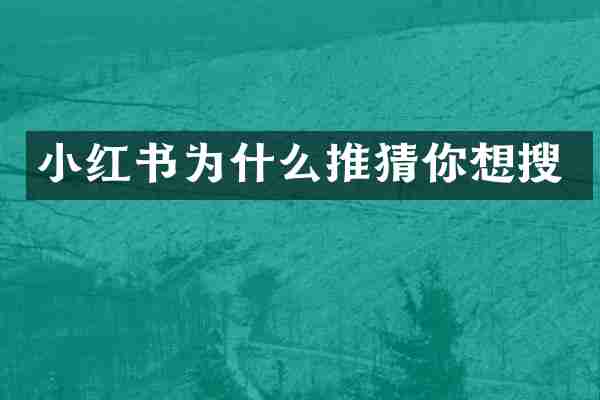 小红书为什么推猜你想搜