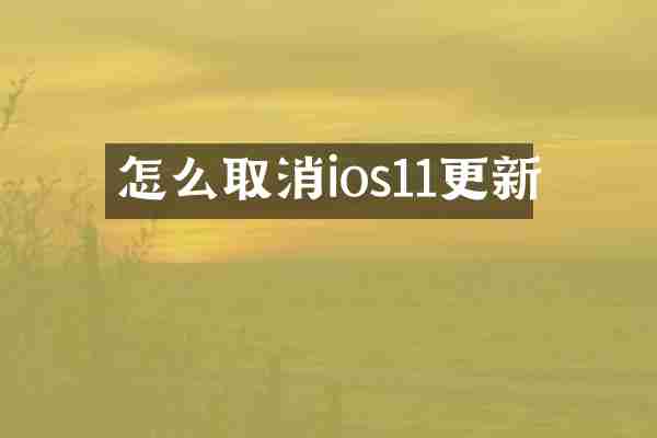 怎么取消ios11更新