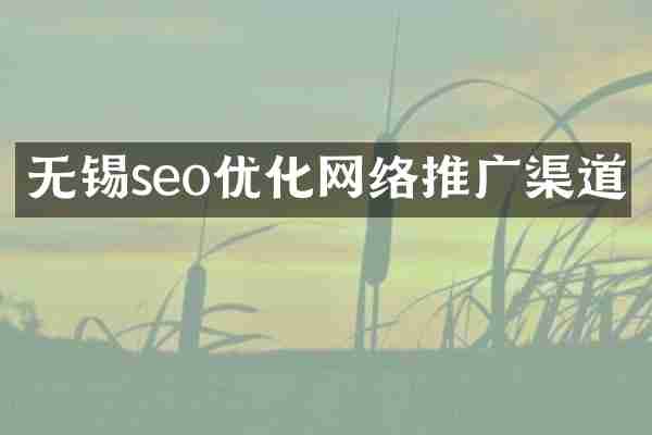 无锡seo优化网络推广渠道