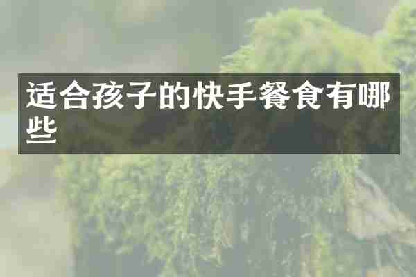 适合孩子的快手餐食有哪些
