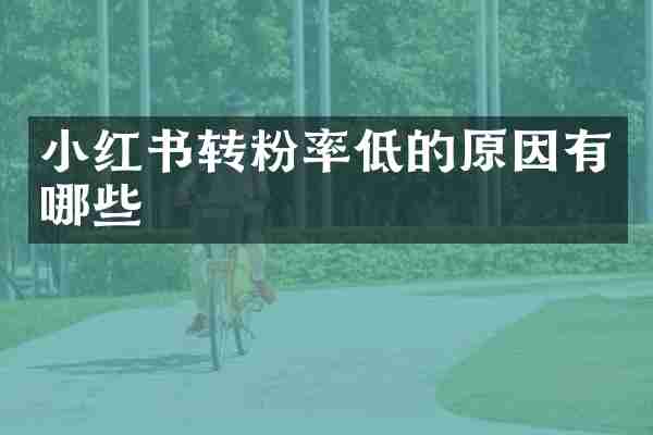 小红书转粉率低的原因有哪些