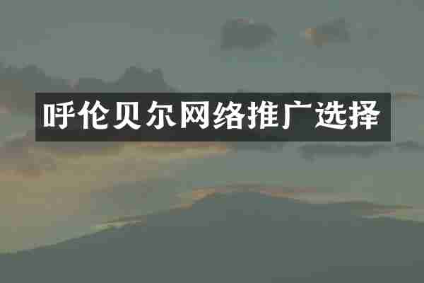 呼伦贝尔网络推广选择