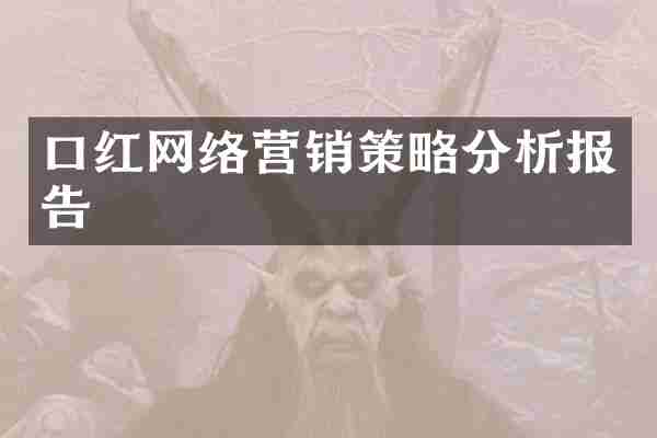 口红网络营销策略分析报告