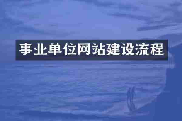 事业单位网站建设流程