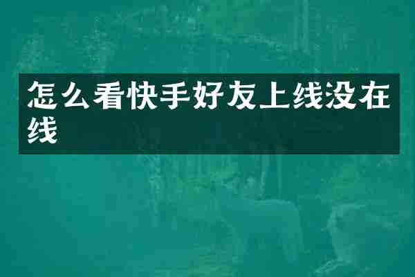 怎么看快手好友上线没在线