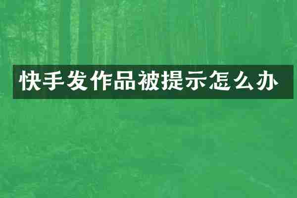 快手发作品被提示怎么办
