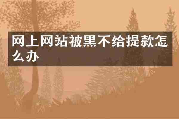 网上网站被黑不给提款怎么办