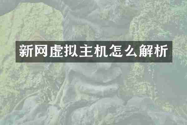 新网虚拟主机怎么解析