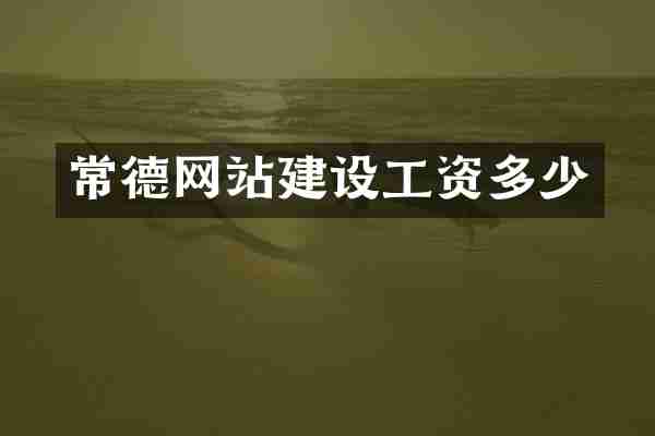 常德网站建设工资多少