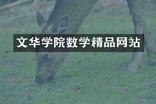 文华学院数学精品网站