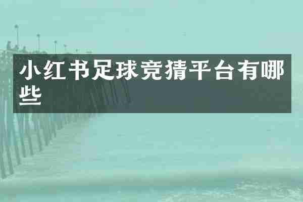 小红书足球竞猜平台有哪些