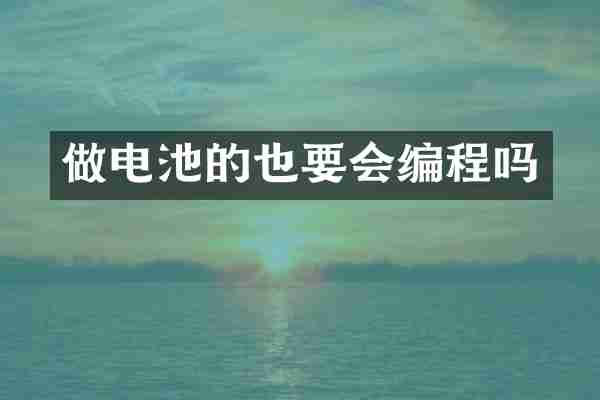 做电池的也要会编程吗