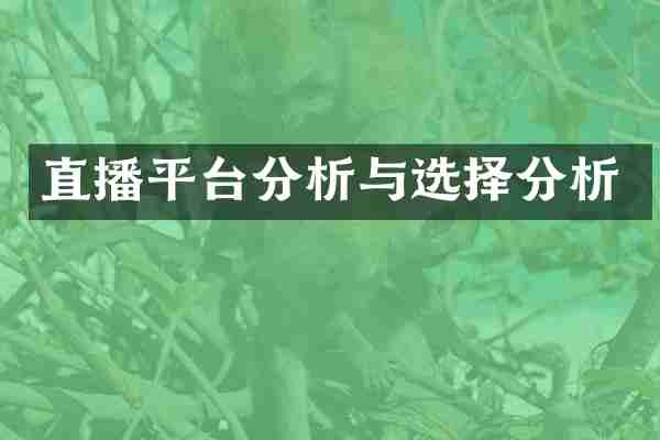 直播平台分析与选择分析