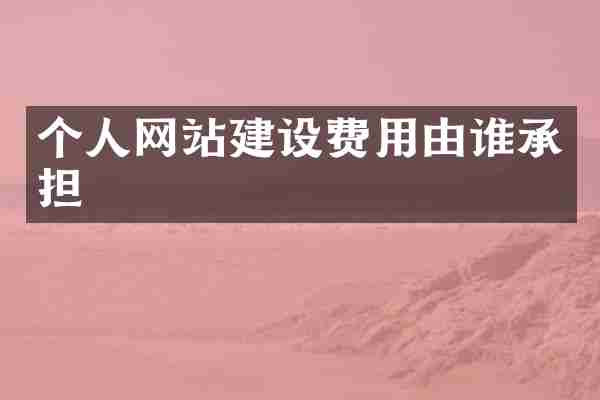 个人网站建设费用由谁承担