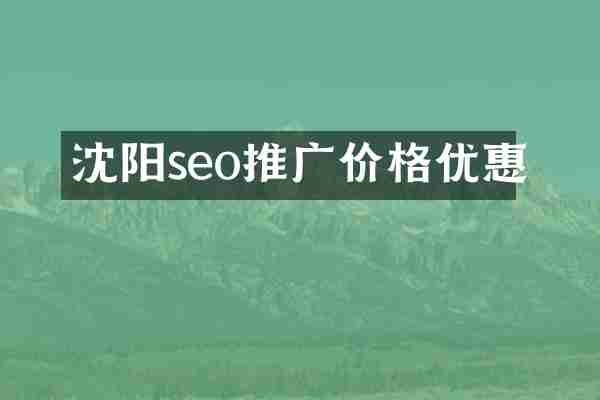 沈阳seo推广价格优惠