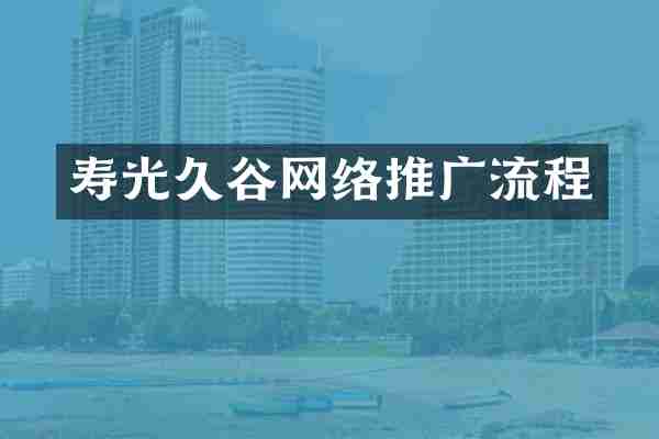寿光久谷网络推广流程