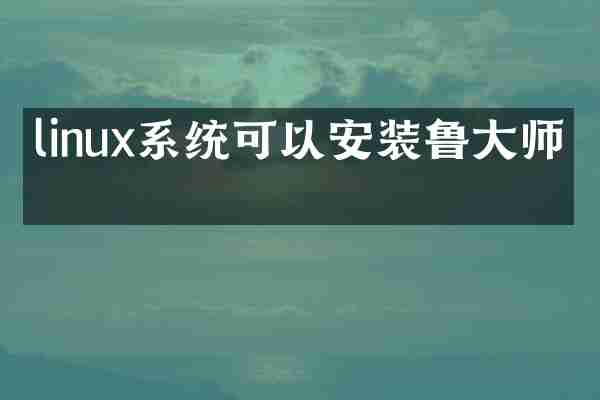 linux系统可以安装鲁大师吗