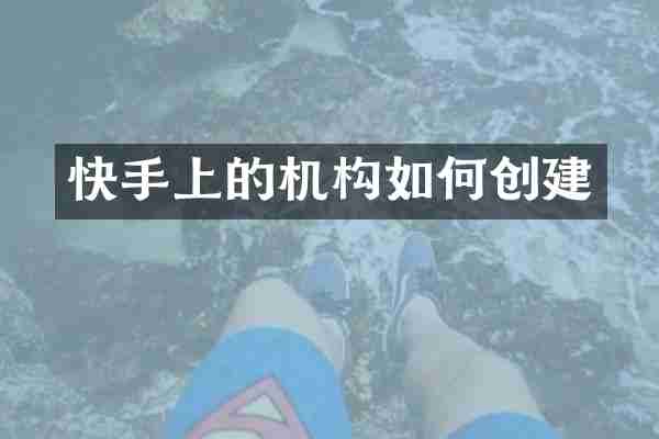 快手上的机构如何创建