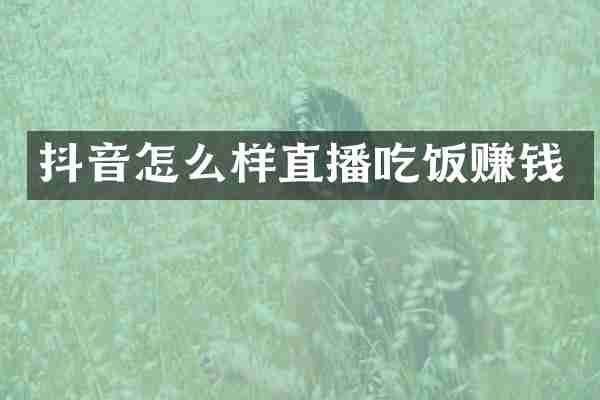 抖音怎么样直播吃饭赚钱