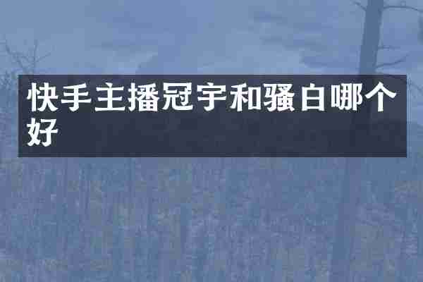 快手主播冠宇和骚白哪个好