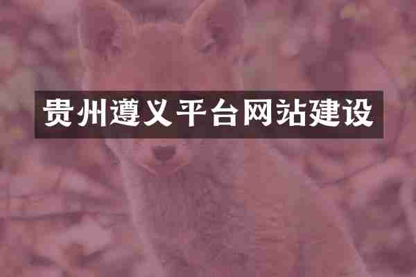 贵州遵义平台网站建设