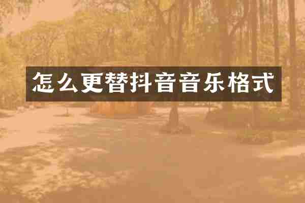 怎么更替抖音音乐格式