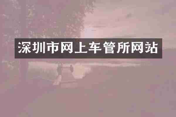 深圳市网上车管所网站