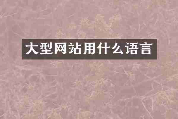 大型网站用什么语言