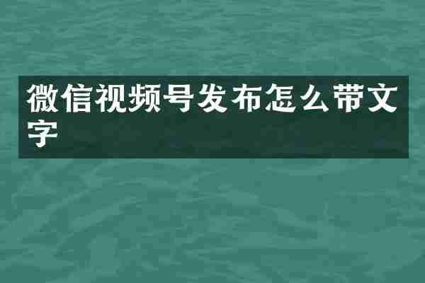 微信视频号发布怎么带文字